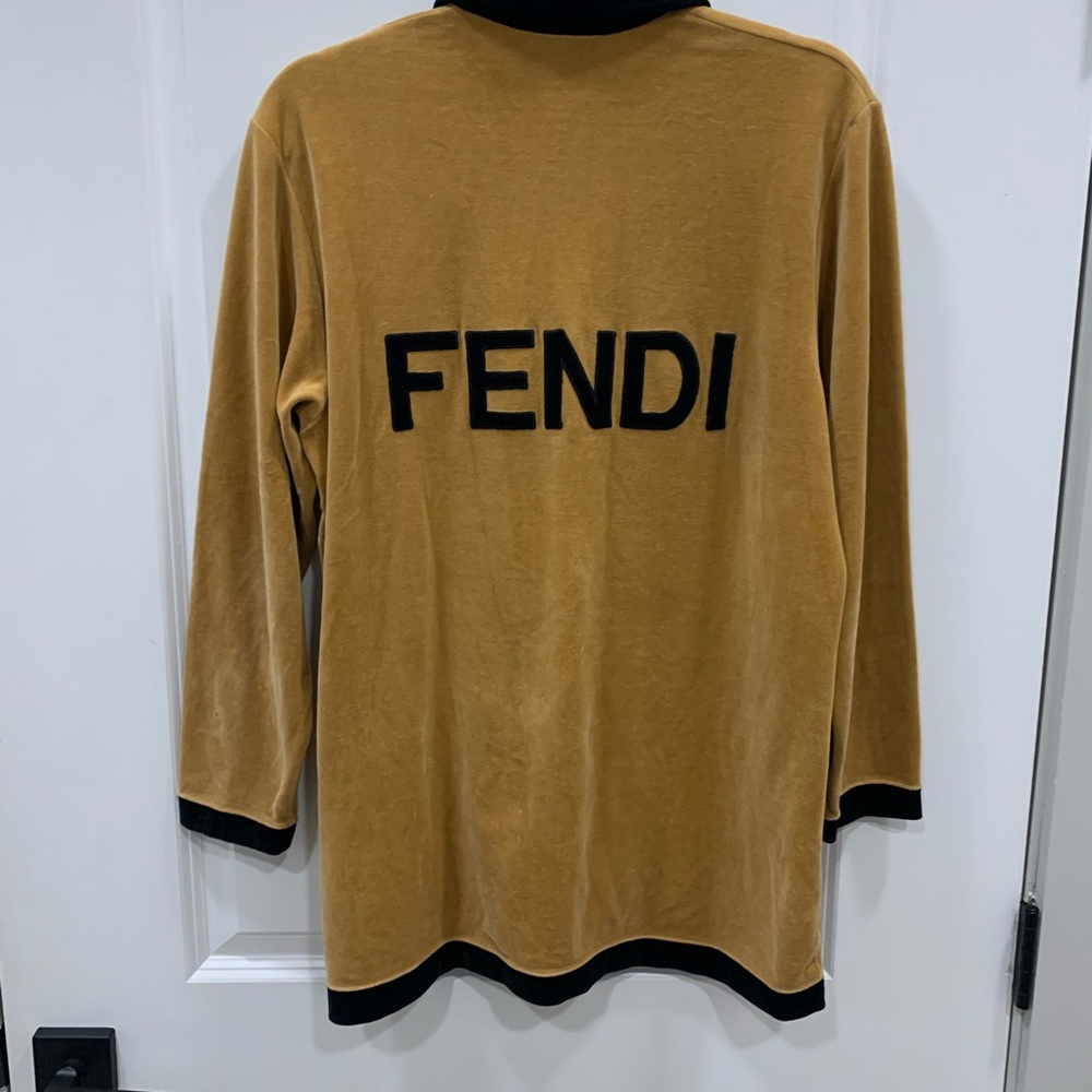 Vintage Archive Fendi Pullover Polo Velour Logo Top 8 42 - Picture 8 of 14